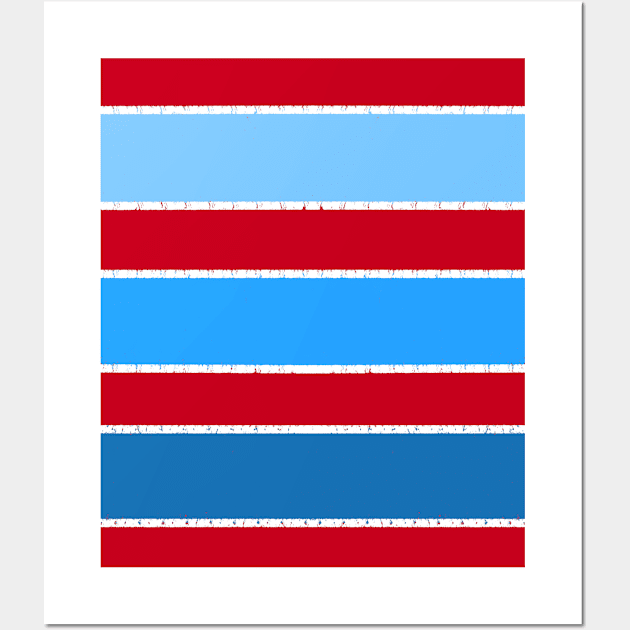 Blue and Red Nautical Wide Stripes Wall Art by OneThreeSix